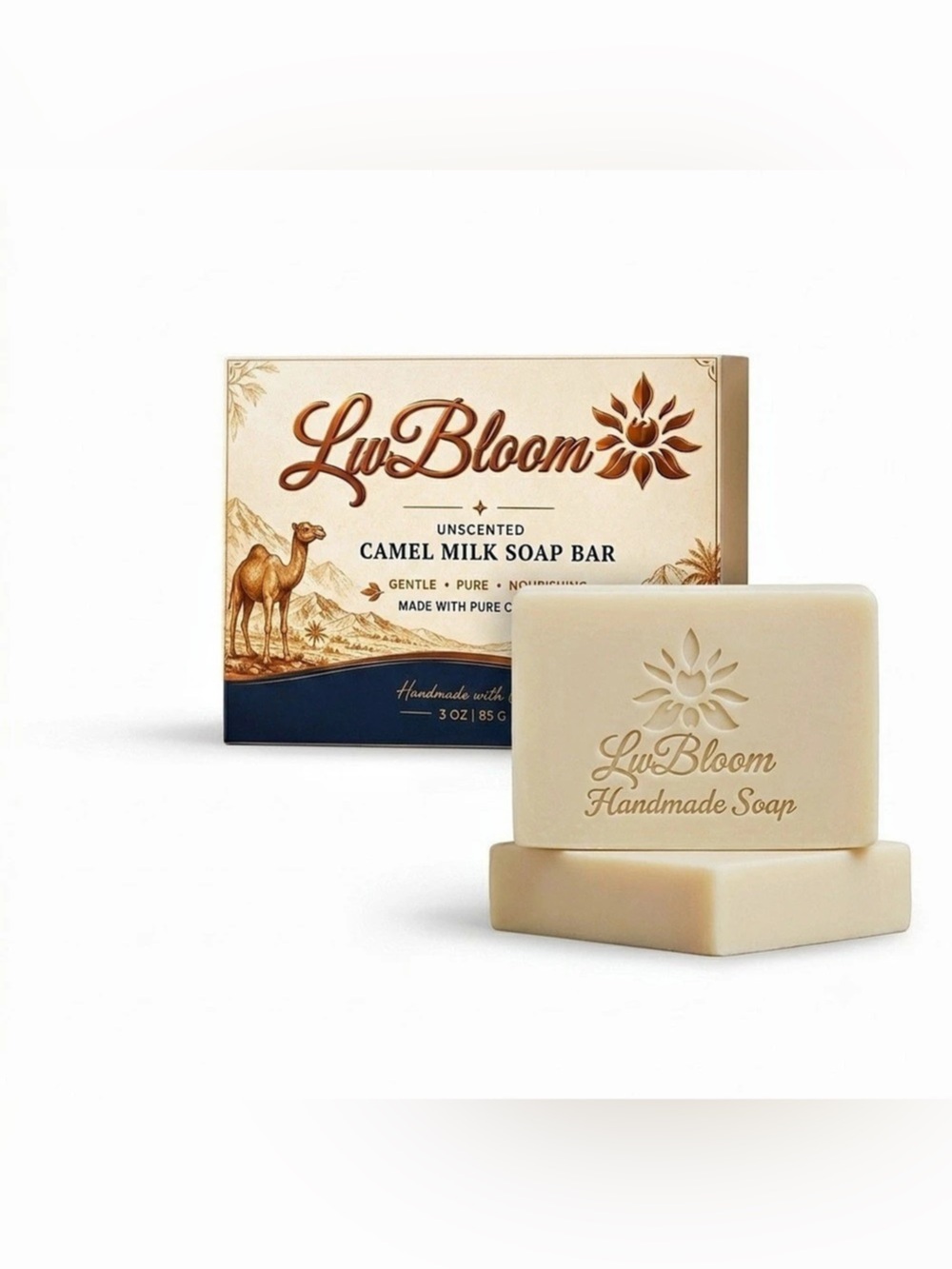 LwBloom Camel Milk Soap Bar Unscented 3 oz Beauty Secret Bar
